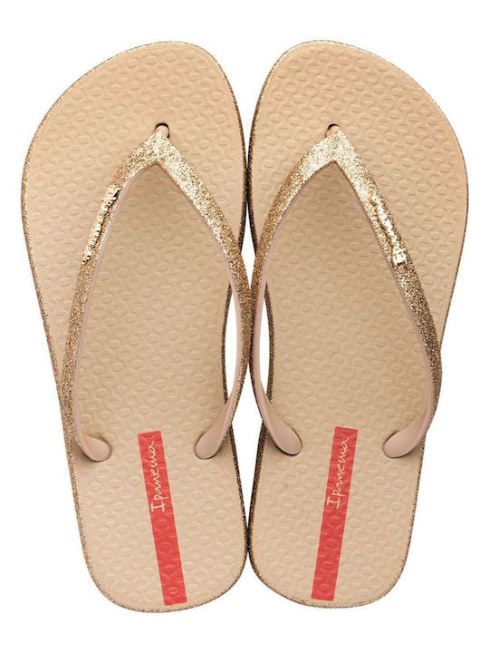 Ipanema Maxi Glow Glitter Frauen Flip Flops in Gold Farbe