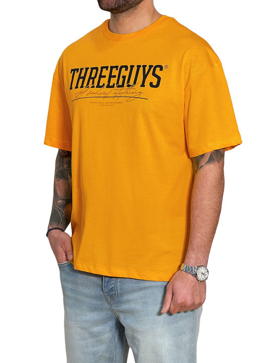 3Guys Men's Short Sleeve T-shirt Orange