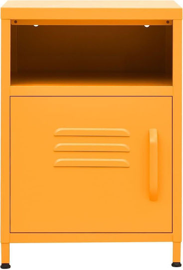 Metallic Bedside Tables 2pcs Mustard 35x35x51cm