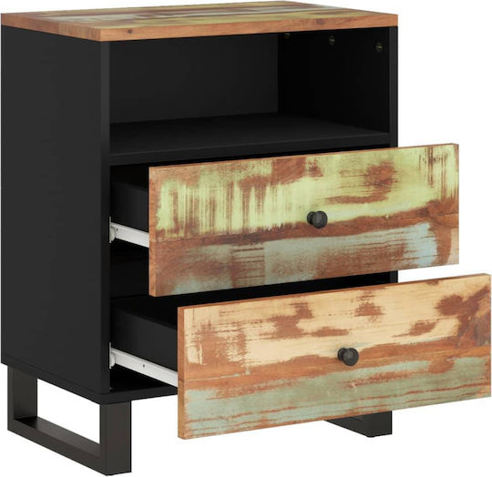 Wooden Bedside Table Multicolour 50x33x62cm