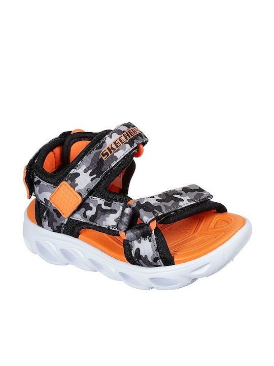 Skechers Παιδικά Πέδιλα Hypno Splash Sun με Σκρατς & Φωτάκια Μαύρα