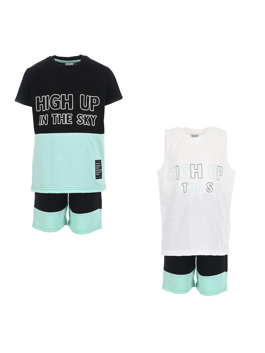 New College Kids Set with Shorts Summer 3pcs Multicolour