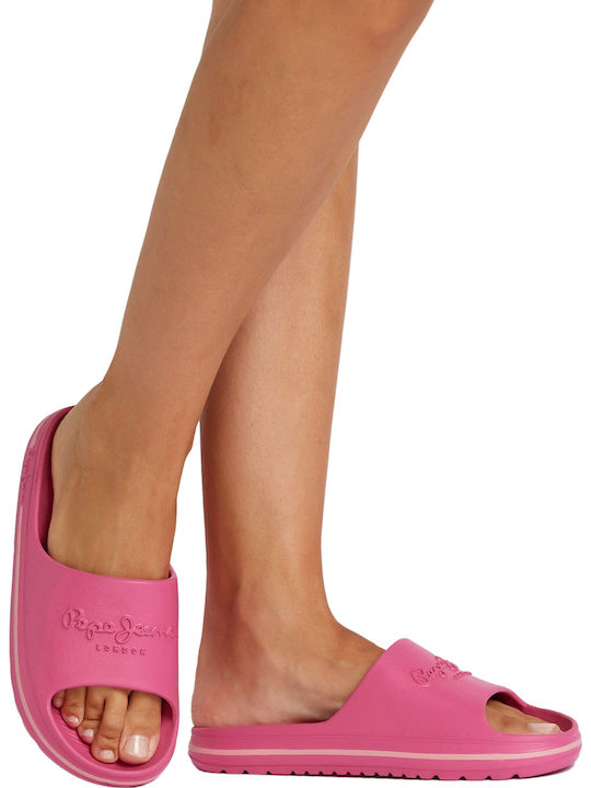 Beash Slide Frauen Flip Flops in Fuchsie Farbe