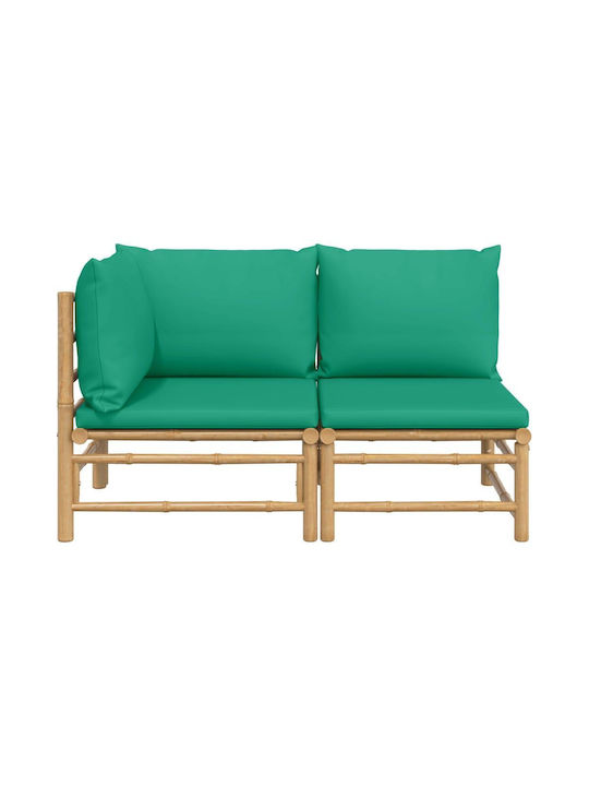 Zweisitziges Sofa Außenbereich Bamboo mit Kissen 124x69x65cm