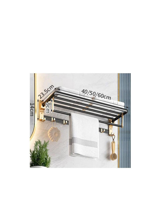 Wall Mounted Bathroom Shelf Metallic 60x23.5x14cm Gold