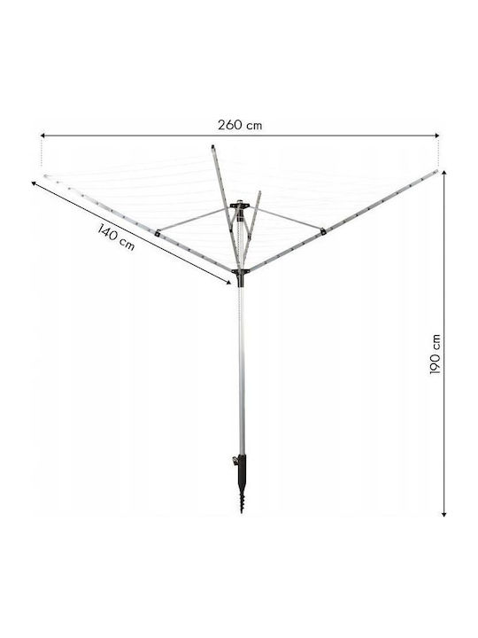 Klappbar Wäscheständer Boden für den Garten 260x260cm