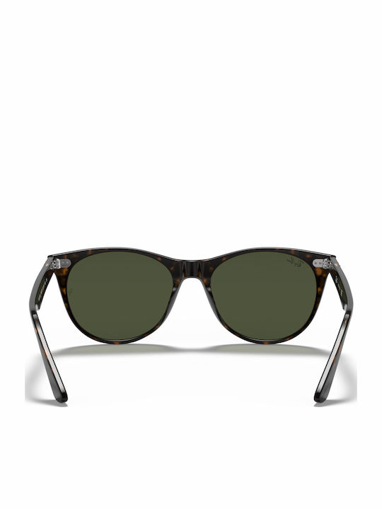 Ray Ban Wayfarer II Унисекс Слънчеви Очила с Кафяв Костенурков Пластмасов Рамки и Черни Лещи
