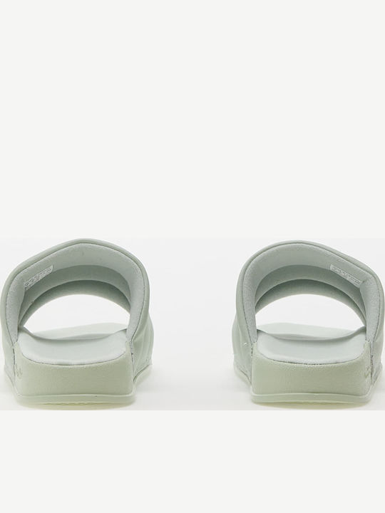 Adilette Essential Linen Flache Sandalen für Damen in Grün Farbe