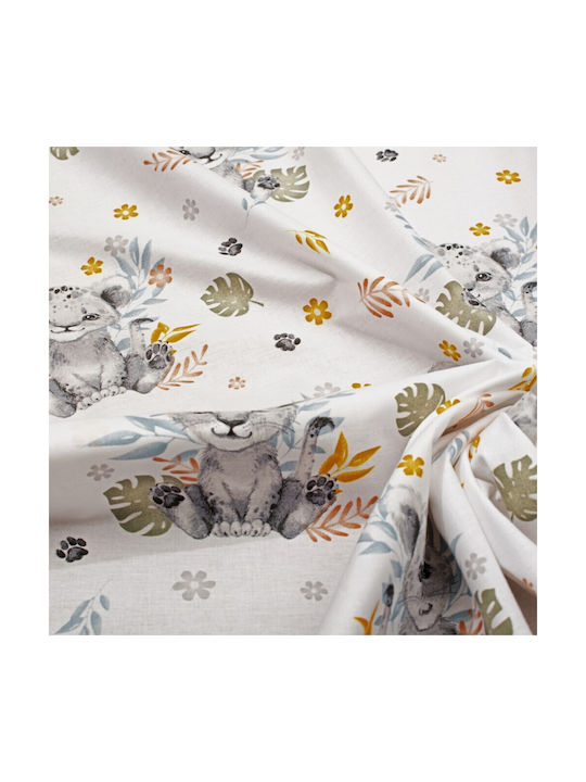 Dimcol Sheet Set Single Cotton Lion Cub 531 Gray 160x240cm 3pcs