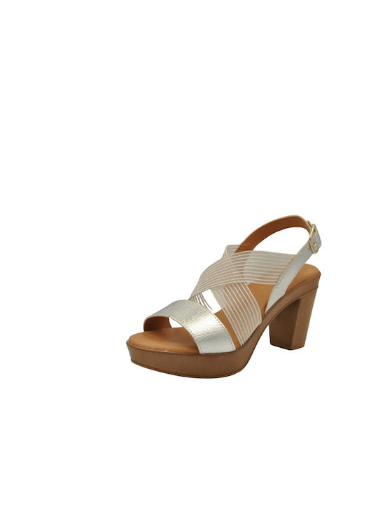 Adam's Shoes Leather Women's Sandals Transparent White