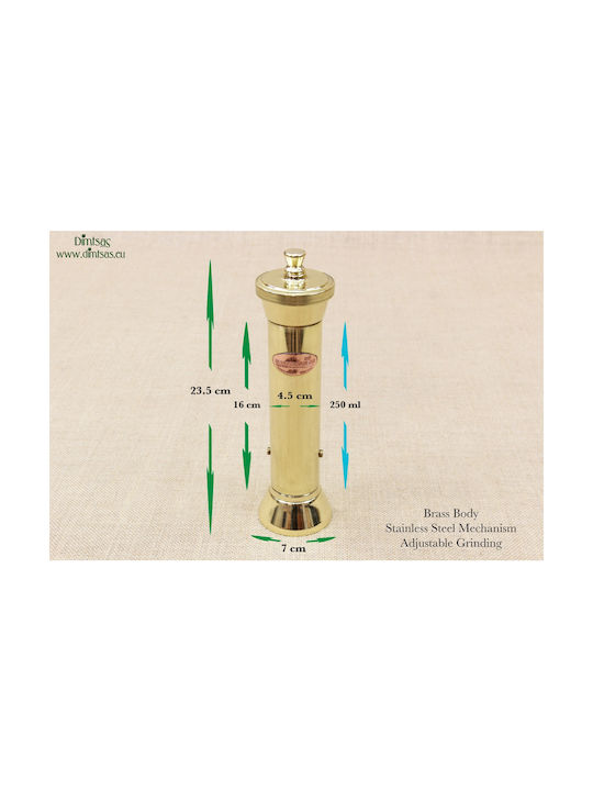 Manual Metallic Pepper Mill Brown