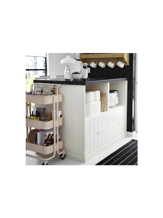 Ankor Metal Kitchen Trolley 3 Tiers Beige 43x36x86cm