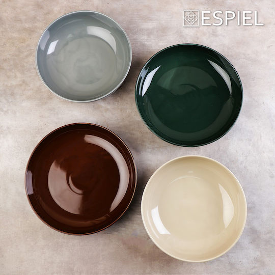 Espiel Terra Σαλατιέρα από Πορσελάνη Πράσινη 25.5x25.5x6.6cm