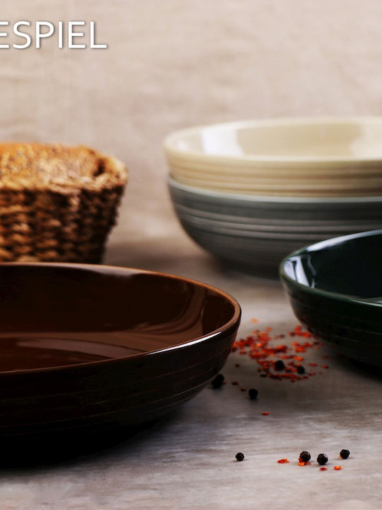 Espiel Terra Porcelain Salad Bowl Brown 28.4x28.4x5.4cm 2pcs