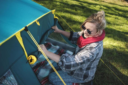 Bestway Camping Tent Tunnel Blue with Double Cloth 3 Seasons for 3 People 350x240x130cm