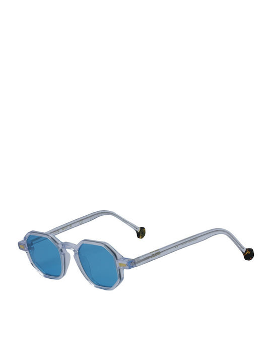 Kyme Rio 04 Men's Sunglasses with Transparent Plastic Frame and Light Blue Lens