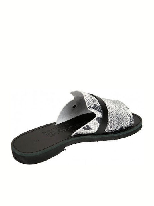 Kouros Leder Damen Flache Sandalen Snake