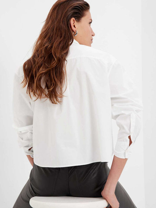 GAP Women's Monochrome Long Sleeve Shirt White