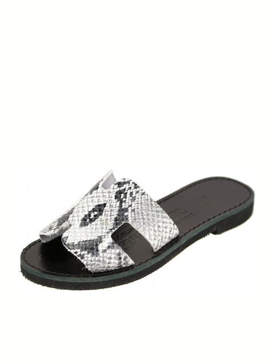 Leather Women's Flat Sandals Snake