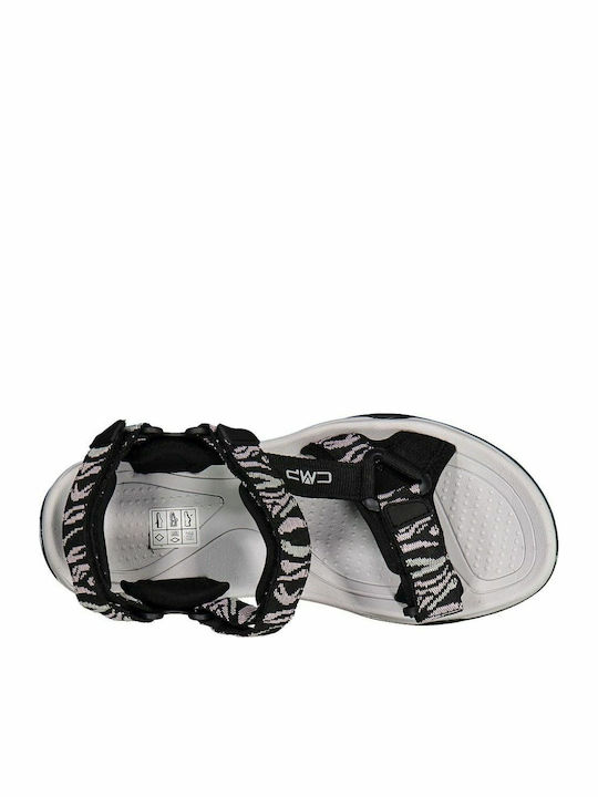 Hamal Women's Flat Sandals Sporty Black Pale Rose