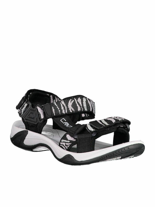 Hamal Women's Flat Sandals Sporty Black Pale Rose