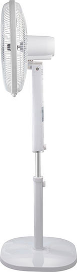 Life Mistral Ανεμιστήρας Ορθοστάτης 50W Διαμέτρου 40cm με Τηλεχειριστήριο Λευκός
