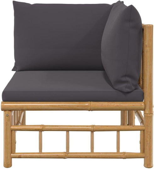 Outdoor-Sessel Bamboo Braun mit Kissen 69x69x65εκ.