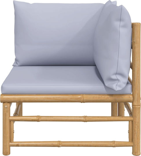 Outdoor-Sessel Bamboo Braun mit Kissen 69x69x65εκ.