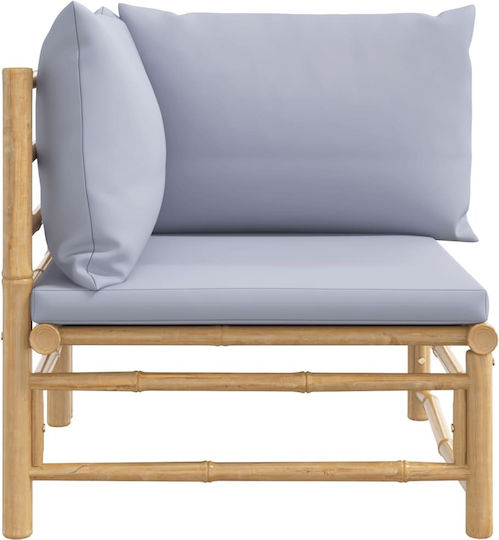 Outdoor-Sessel Bamboo Braun mit Kissen 69x69x65εκ.