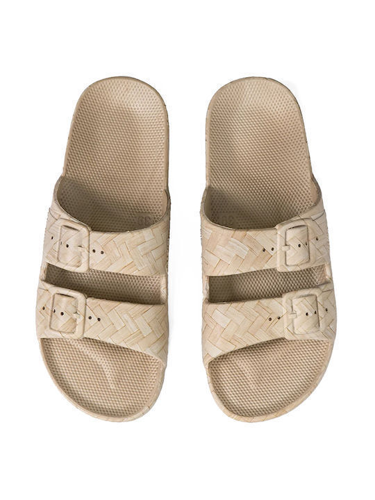 Freedom Moses Bali Flip Flops Natural Bamboo Weave Print