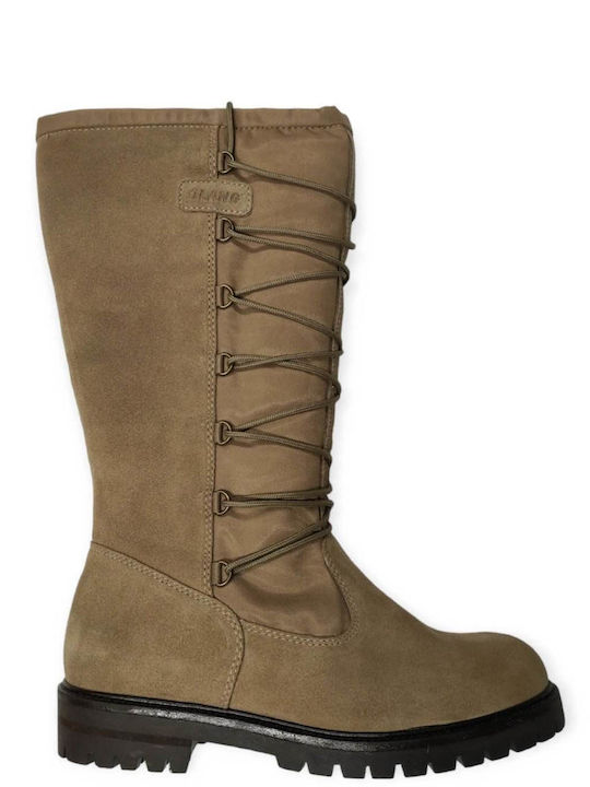 Suede Women's Boots with Laces Funny Tex 814 Sabbia Brown