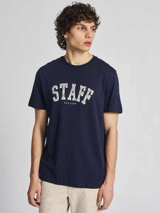 Staff NavyBlue Men's Short Sleeve T-shirt Blue