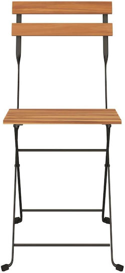 Außenstuhl Metallisch Braun 2Stück 39x45x79cm.