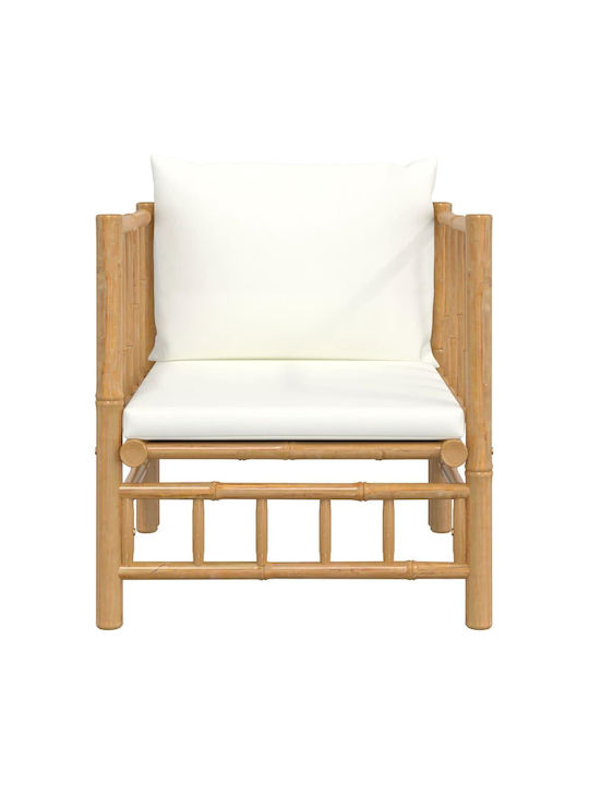 Outdoor-Sessel Bamboo Braun mit Kissen 63x69x65εκ.