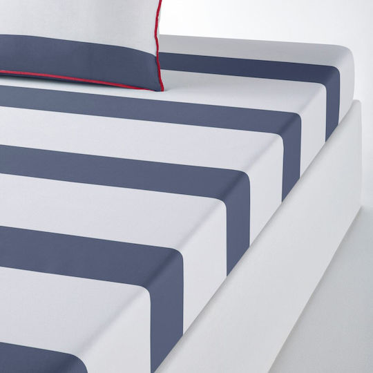 La Redoute Interieurs Μονό με Λάστιχο Yacht Μπλε 140x190cm La Redoute Interieurs Μονό με Λάστιχο Yacht Μπλε 140x190cm