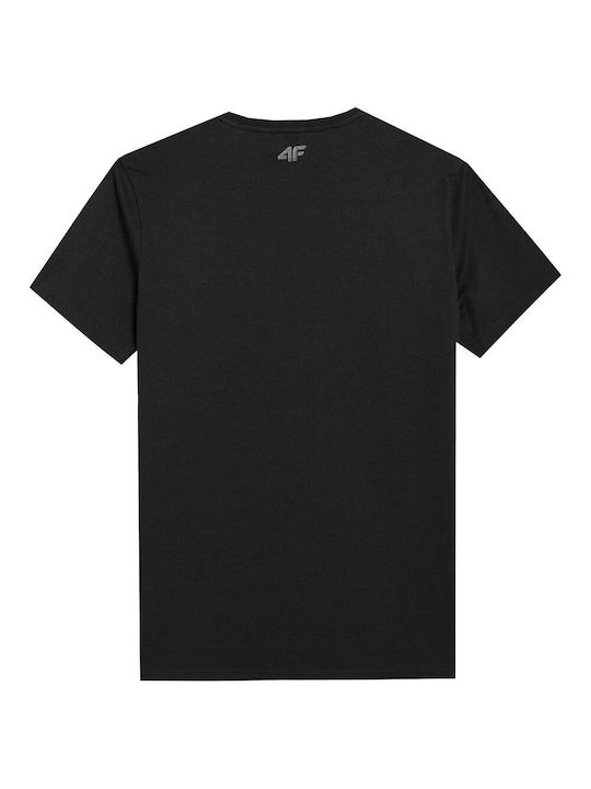 4F T-shirt Bărbătesc cu Mânecă Scurtă Negru