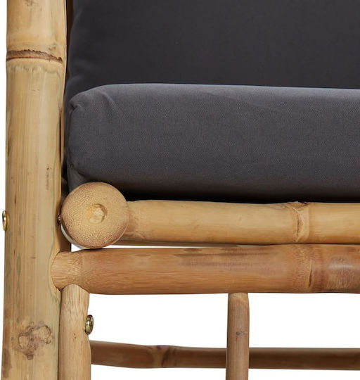 Outdoor-Sessel Bamboo Braun mit Kissen 63x69x65εκ.