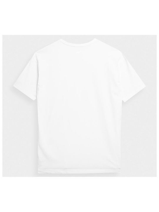 4F Herren T-Shirt Kurzarm Weiß