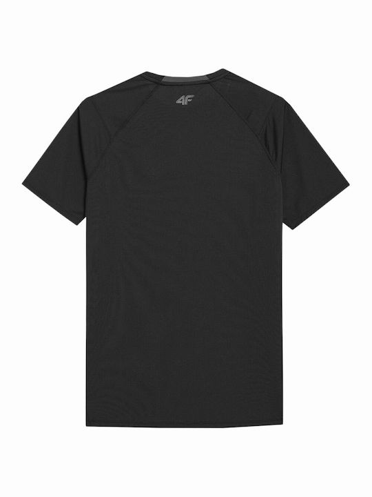 4F Herren Sport T-Shirt Kurzarm Schwarz