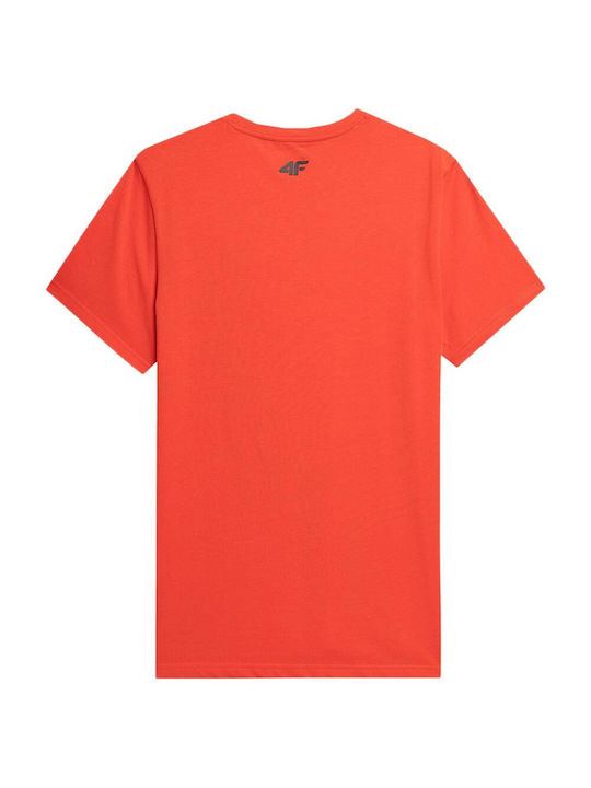 4F Herren T-Shirt Kurzarm Rot