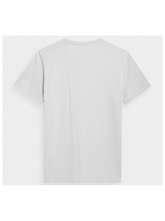 4F T-shirt Bărbătesc cu Mânecă Scurtă Gri