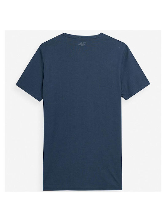 4F Herren T-Shirt Kurzarm Blau