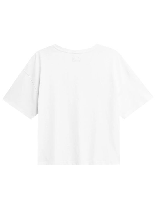 4F Damen Sportlich T-shirt Weiß