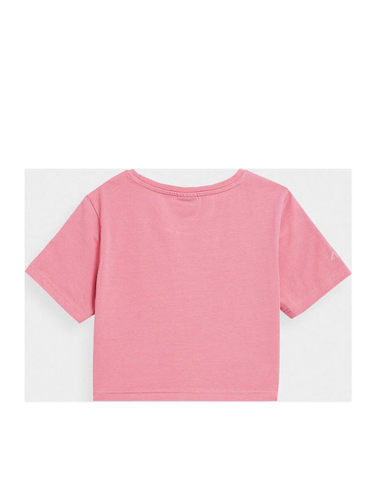 Damen Sport Crop Top Kurzarm Rosa