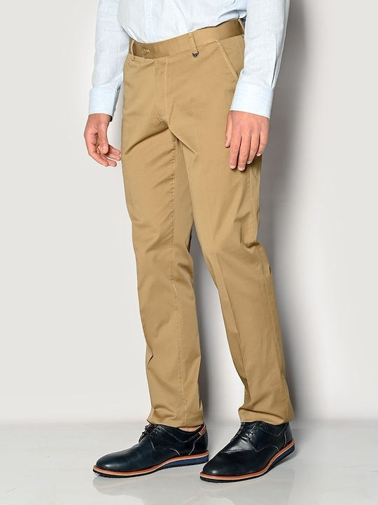 Sogo Herrenhose Anzughose in Normaler Passform Beige