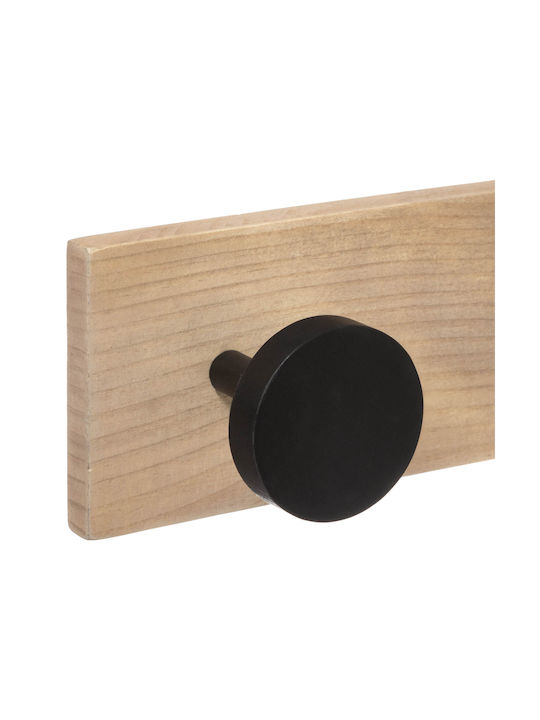 Spitishop Wooden Wall Hanger with 6 Slots Black 58x8x7cm 1pc