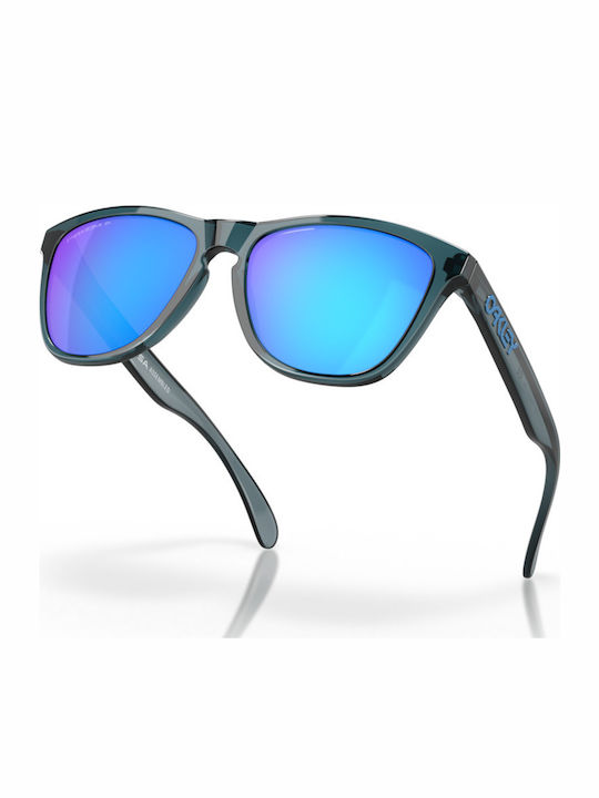 Oakley Frogskins Men's Sunglasses with Black Plastic Frame and Blue Polarized Mirror Lens OO9013-F6