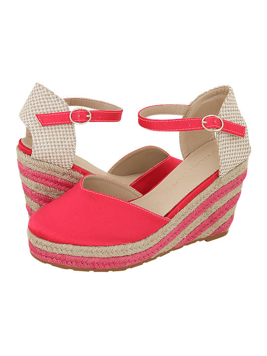 Gianna Kazakou Women's Fabric Platform Espadrilles Fuchsia