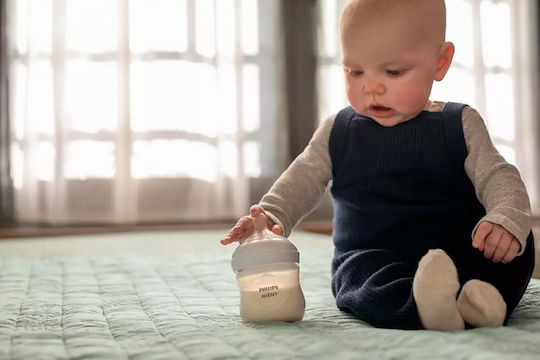 Philips Πλαστικό Μπιμπερό Natural Response με Θηλή Σιλικόνης για 0+ μηνών Διάφανο 125ml
