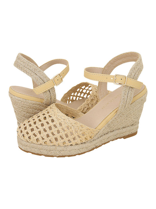 Gianna Kazakou Damenplattformen im Espadrilles-Stil Beige